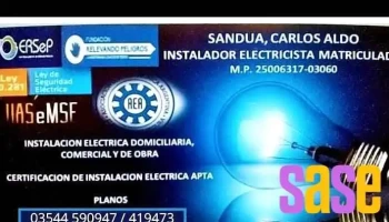 Electricista Matriculado en Mina Clavero | Instalación Apta, Certificación y Planos | Electricidad Sandua - Mina Clavero