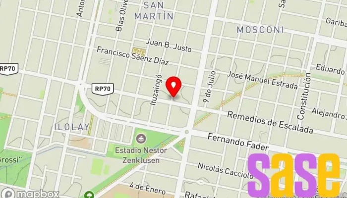 mapa de AB ELECTRONICA Proveedor de sistemas de seguridad, Tienda de alarmas antirrobo, Tienda de cámaras, Distribuidor de equipos de telecomunicación, Central telefónica en Rafaela