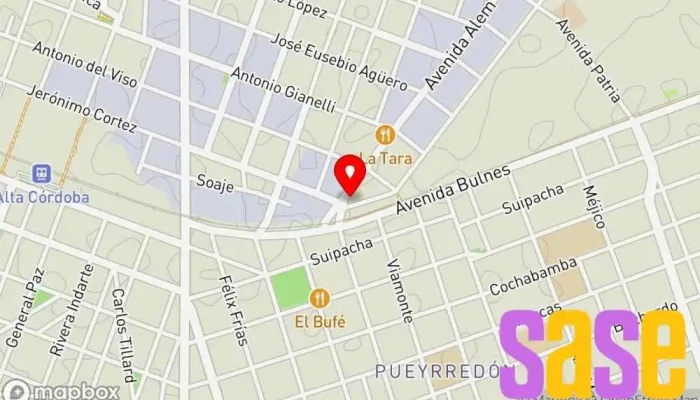 mapa de Academia TuBox Escuela, Taller mecánico en Córdoba