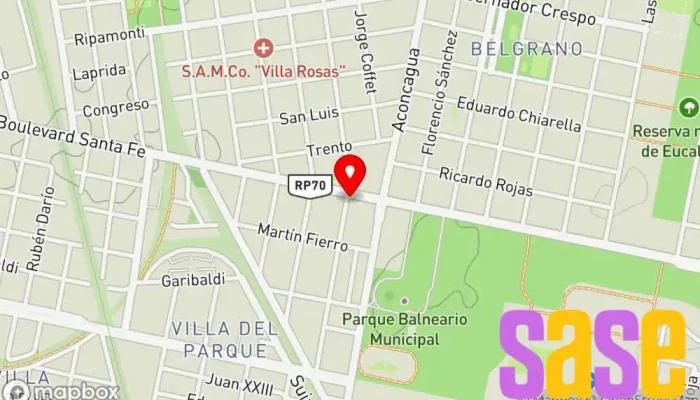 mapa de Amc Materiales Electricos  en Rafaela