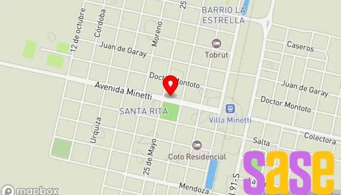 mapa de Asociacion Para el Desarrollo Regional del Depto 9 de Julio Compañía eléctrica en Villa Minetti