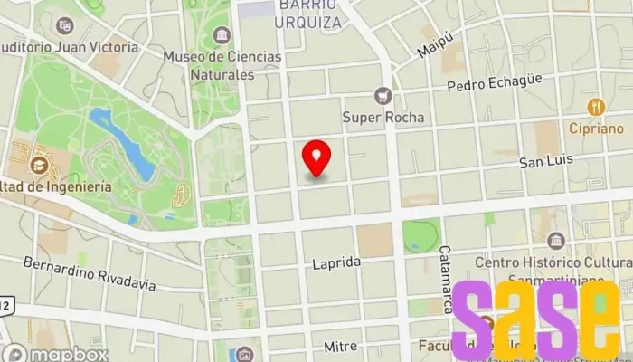 mapa de BERTOSSI - SERVITEL ELECTRONICA Establecimiento de reparación de artículos electrónicos en San Juan