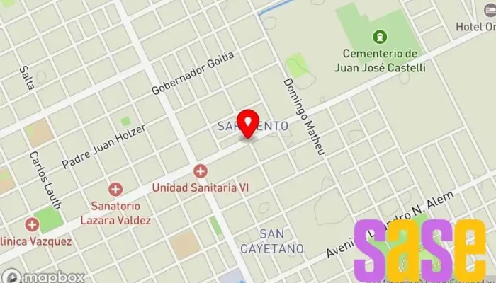 mapa de Bobinados castelli  en Juan José Castelli