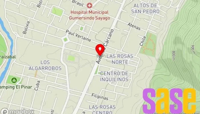 mapa de Carlos D. Frigerio Electrónica del Automotor Servicio de reparación de sistemas eléctricos para automóviles, Servicio de reparación de aire acondicionado en Villa Carlos Paz