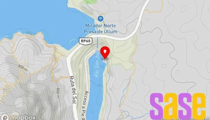 mapa de Central Hidroeléctrica Quebrada de Ullum Central eléctrica en Rivadavia