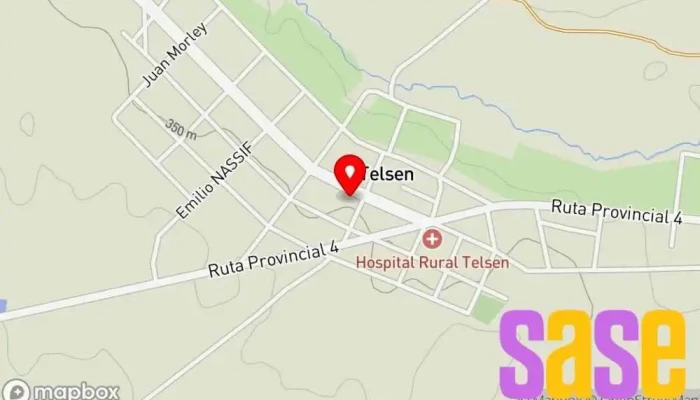 mapa de Comuna Rural Telsen Oficina de administración municipal en Telsen