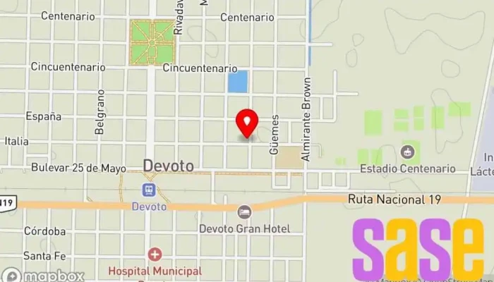 mapa de Coop.de Electricidad, Ss.Pcos y Soc. de Devoto Ltda. Oficinas de empresa en Devoto