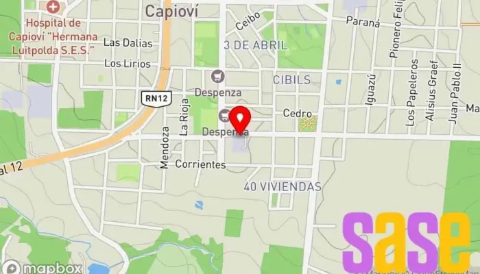 mapa de Cooperativa de Agua Potable Capioví (CAPCA) Compañía suministradora de agua en Libertador Gral. San Martín