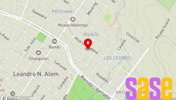 mapa de Cooperativa De Electricidad Oficinas de empresa en Leandro N. Alem