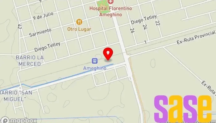 mapa de Cooperativa Electrica Ameghino Ltda Oficinas de empresa en Florentino Ameghino