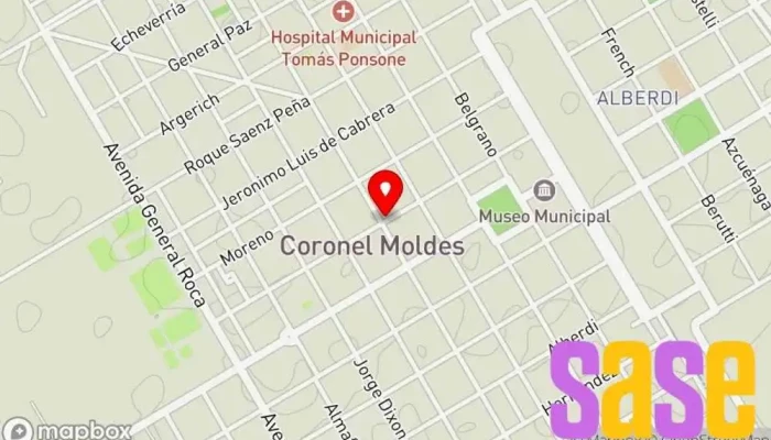 mapa de Cooperativa Electrica Oficinas de empresa en Coronel Moldes