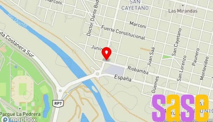 mapa de DEB solución Automotriz taller Taller mecánico, Establecimiento de reparación de artículos electrónicos en Villa Mercedes