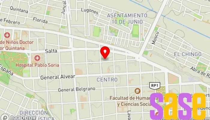 mapa de DiPEC Oficina de la Administración en San Salvador de Jujuy