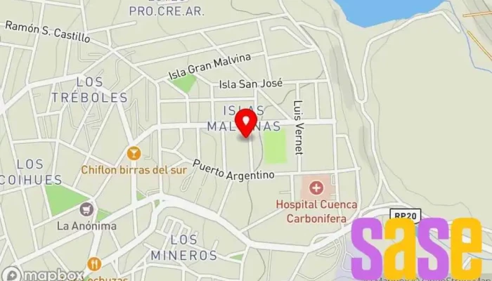 mapa de DIRECTV RIO TURBIO Empresa de instalación de televisión por cable en Río Turbio