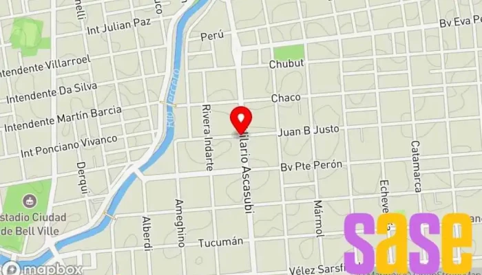 mapa de E.G.A. Tienda de electricidad en Bell Ville