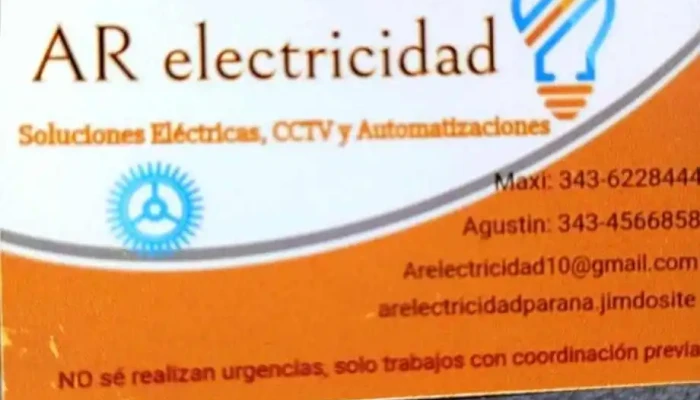Electricidad Ar Electricista -  Abierto Ahora - Paraná