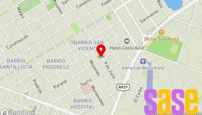 mapa de Electro 9 de julio Ferretería en Bella Vista