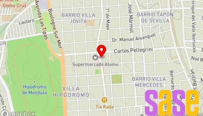 mapa de ELECTRO CENTRO Tienda de repuestos para automóviles, Servicio de cambio de aceite en Godoy Cruz