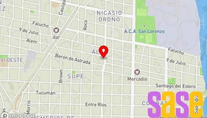 mapa de Electromecánica Sandrigo. Bobinado y venta de Motores Electrico Taller de reparación de motores eléctricos en San Lorenzo