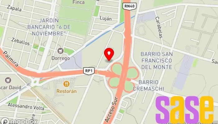 mapa de Electromecánica Sasso S.A. Taller de reparación de motores eléctricos en Godoy Cruz