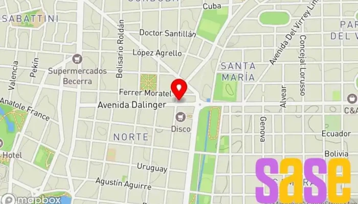 mapa de Electrón Sucursal Dalinger Tienda de electricidad, Tienda de materiales para la construcción, Tienda de iluminación, Tienda de herramientas en Alta Gracia