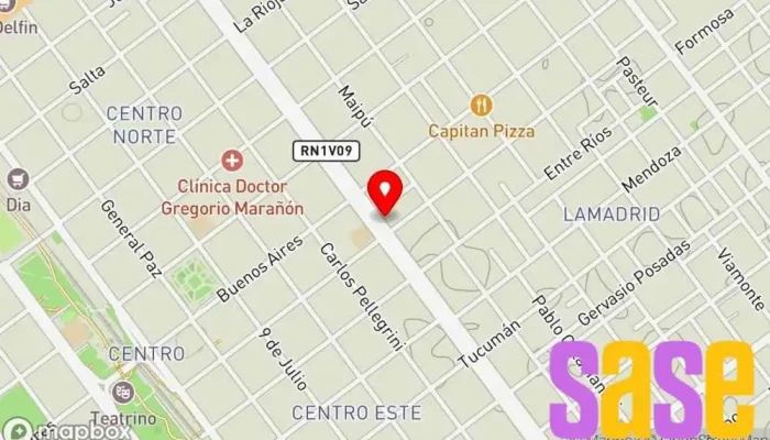 mapa de Electrónica Alvear Proveedor de equipos audiovisuales, Tienda de material para DJ, Tienda de iluminación en Villa María