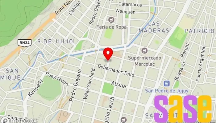 mapa de Electronica Coronel Establecimiento de reparación de artículos electrónicos en San Pedro de Jujuy