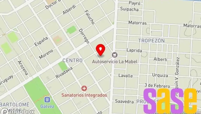 mapa de Electrónica Rossi  en Gálvez