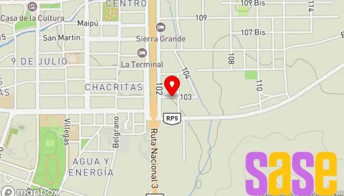 mapa de Electrosierra Electricidad Del Automotor Taller de reparación de automóviles en Sierra Grande