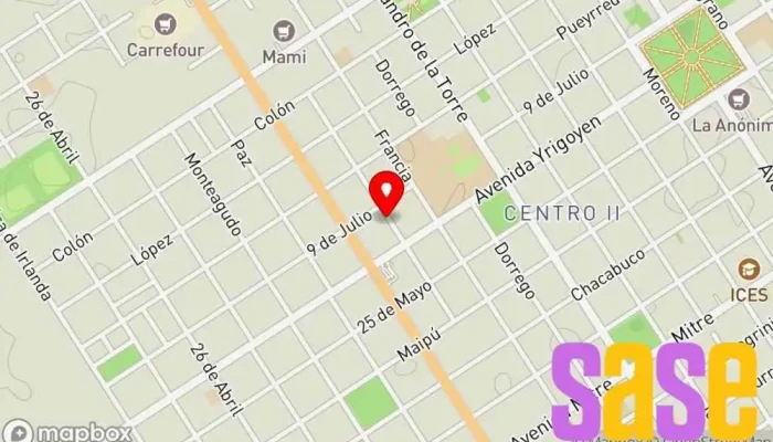 mapa de Electrosonic Agente de X 28 Proveedor de alarmas de coche, Tienda de repuestos para automóviles, Proveedor de sistemas de seguridad en Venado Tuerto