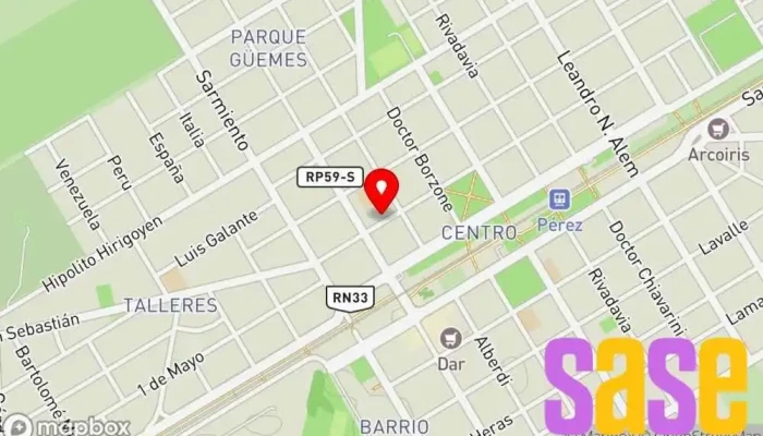 mapa de EPE Energía de Santa Fe Compañía eléctrica, Oficinas de empresa en Pérez