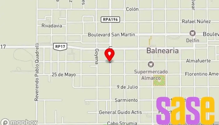 mapa de Epec Compañía eléctrica en Balnearia