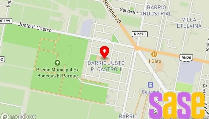 mapa de E.P.E.T. N° 1 Caucete Escuela técnica, Escuela en Caucete
