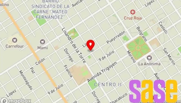 mapa de Federacion Santafesina de Coop. de Electricidad, O  en Venado Tuerto