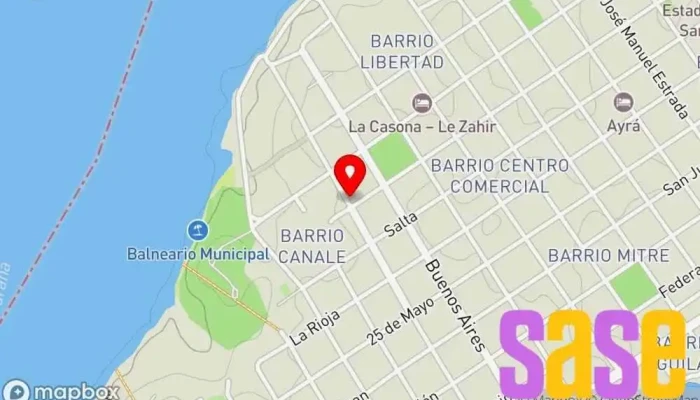 mapa de FM Impacto 107.3 Mhz. Emisora de radio en Bella Vista