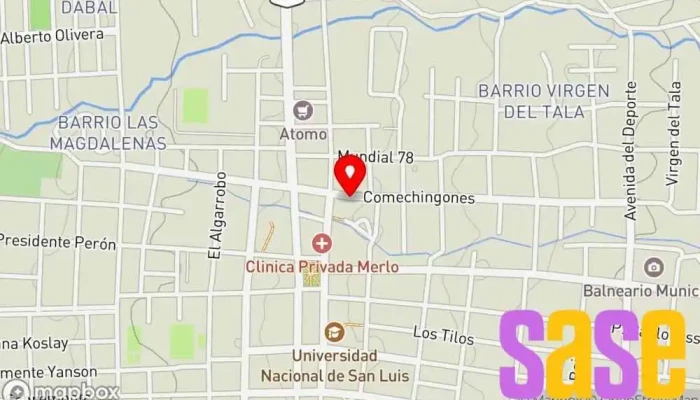 mapa de FM Laser Merlo 106.7 Emisora de radio en Merlo