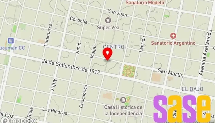 mapa de FM METROPOLITANA - 93,500 MHz. Emisora de radio en San Miguel de Tucumán