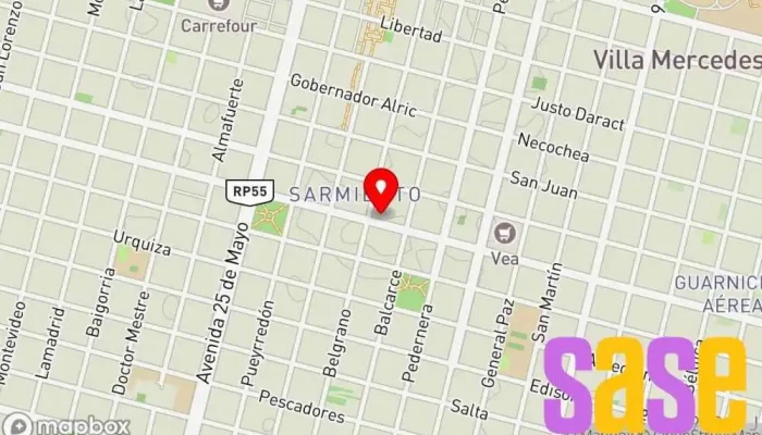 mapa de Grupo 3 VM Emisora de radio, Agencia de publicidad en Villa Mercedes