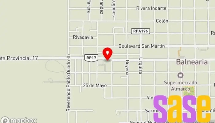 mapa de Hijos de Osvaldo Monti Tienda de herramientas, Cuarto de herramientas en Balnearia