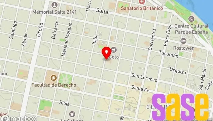 mapa de Instituto Técnico del Oficio Rivadavia Rosario Institución educativa en Rosario