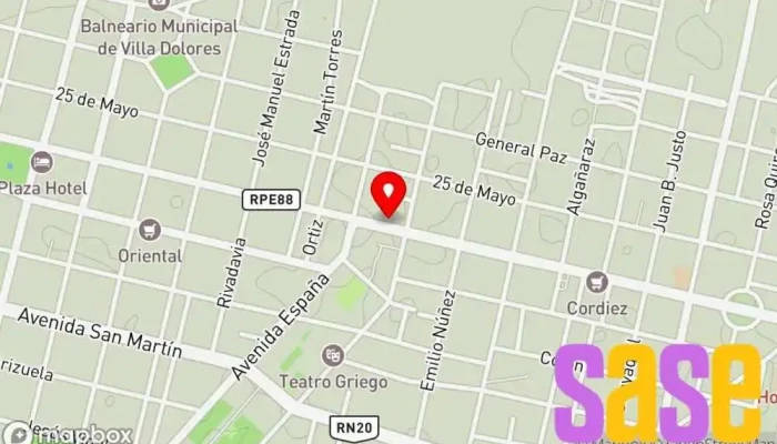mapa de MAS electropartes. Tienda de repuestos para automóviles en Villa Dolores