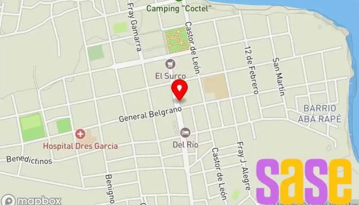 mapa de Oficina de Co.Ve.Sa Itatí Compañía suministradora de agua en Itatí