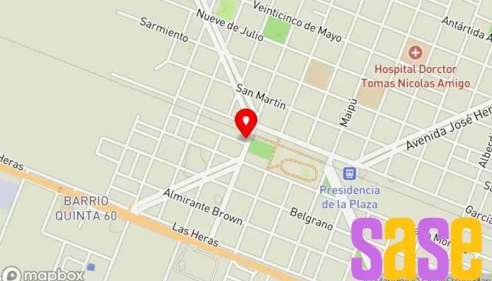 mapa de Predio Coop. De Agua Potable Compañía suministradora de agua en Presidencia de la Plaza