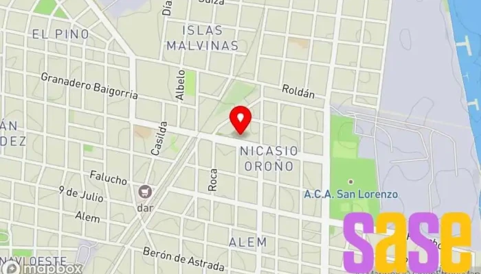 mapa de Proyección Electroluz S.R.L. Empresa constructora en San Lorenzo
