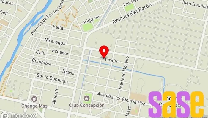 mapa de RADIO A - 105.500 MHz. Emisora de radio en Banda del Río Salí