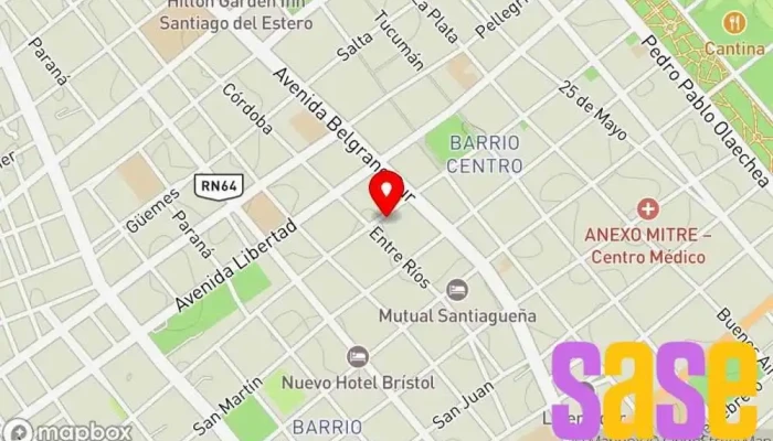 mapa de Radio De La Mujer, La 100, Mitre Emisora de radio en Santiago del Estero
