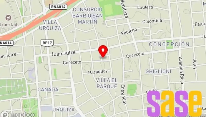 mapa de RADIO O 92.9 SAN JUAN & LA RIOJA Estudio de grabación, Oficinas de empresa en San Juan