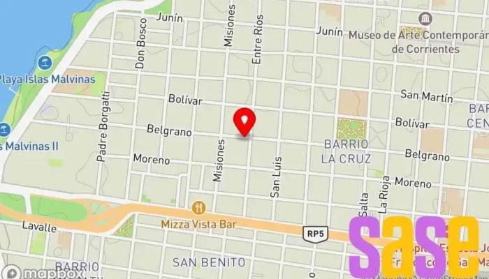 mapa de Radio Sudamericana Emisora de radio en Corrientes
