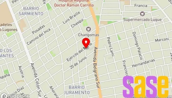 mapa de Radio Taxi Mar Azul SRL Servicio de taxis, Servicio de transporte en Santiago del Estero