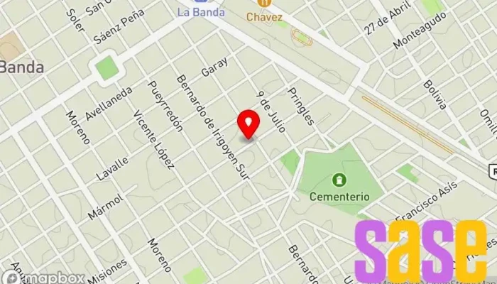 mapa de Radio Taxi Mitre Servicio de taxis en La Banda